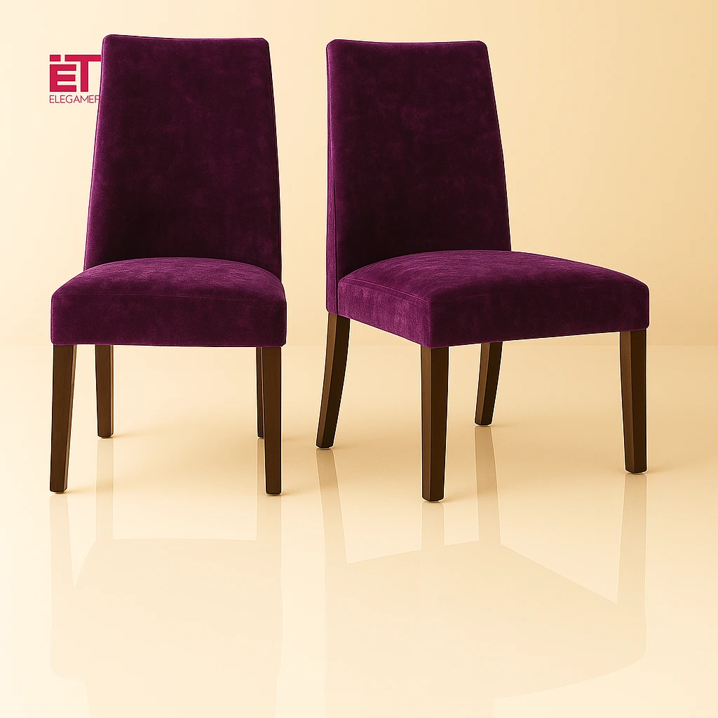 Velvet Chair Cover Deep Purple Colour